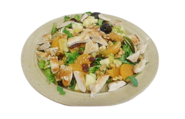 Pavo al horno con ensalada de mandarina y manzana